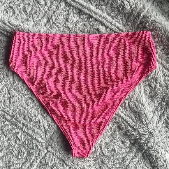 SHADE & SHORE pink textured crinkle high waisted Bikini cheeky Bottom size M - Picture 3 of 4